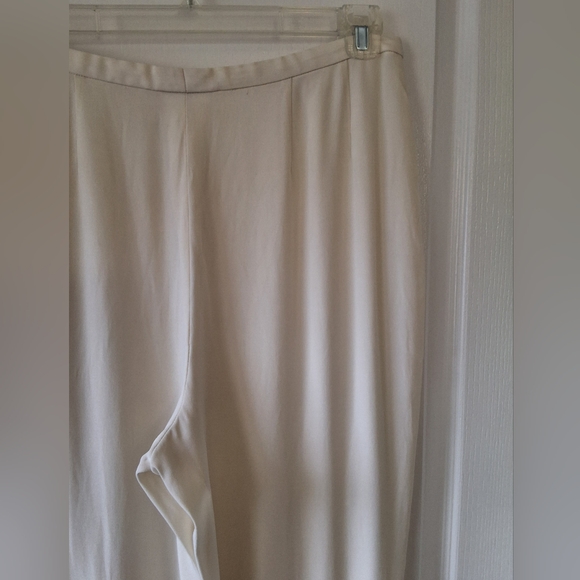 Vintage Giorgio Armani Women Size 14 Ivory‎ Straight Leg Trousers 90s Y2K Luxury - Picture 9 of 12